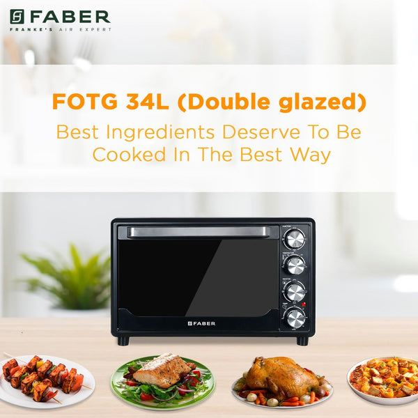 
        Buy Faber FOTG BK 34L Double Glazed Oven Toaster Griller Online @8% OFF
        
        

        
          – Faber India
        
