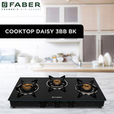 Faber India  HOB COOKTOP DAISY 3BB BK Hobtop For Kitchen
