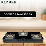 Faber India  HOB COOKTOP PEARL 3BB BK Hobtop For Kitchen