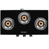 3 Burner Cooktop with Black Glass and Manual Ignition
