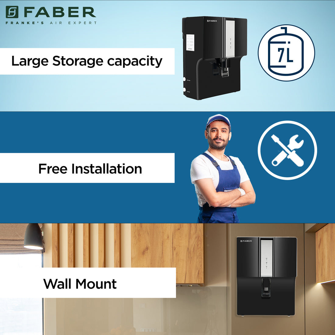 Buy Faber FWP XUV 8000 (UV+UF+Alkaline) Water Purifier Online Buy now