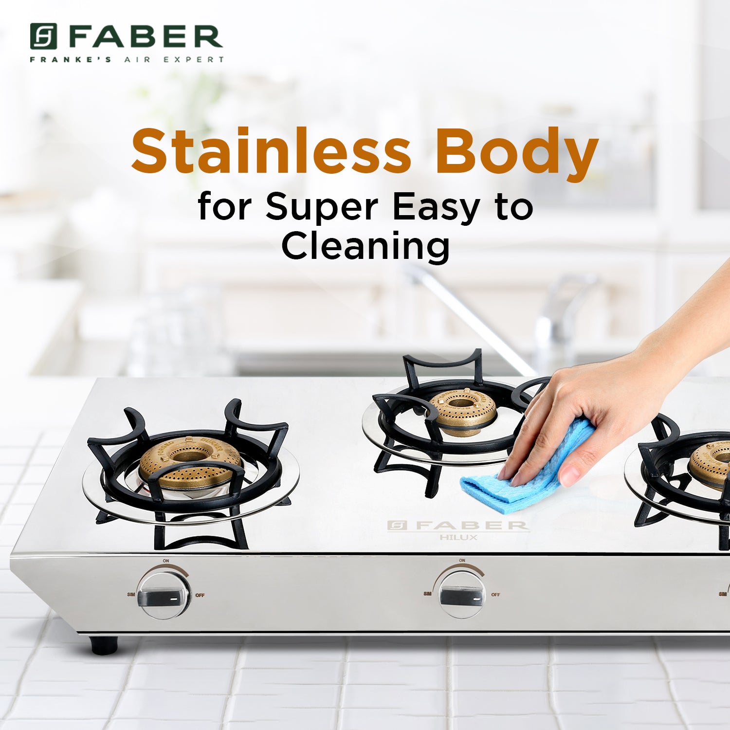 Buy Faber Hob Cooktop HILUX MAX 3 Brass Burner SS Online at Best Price