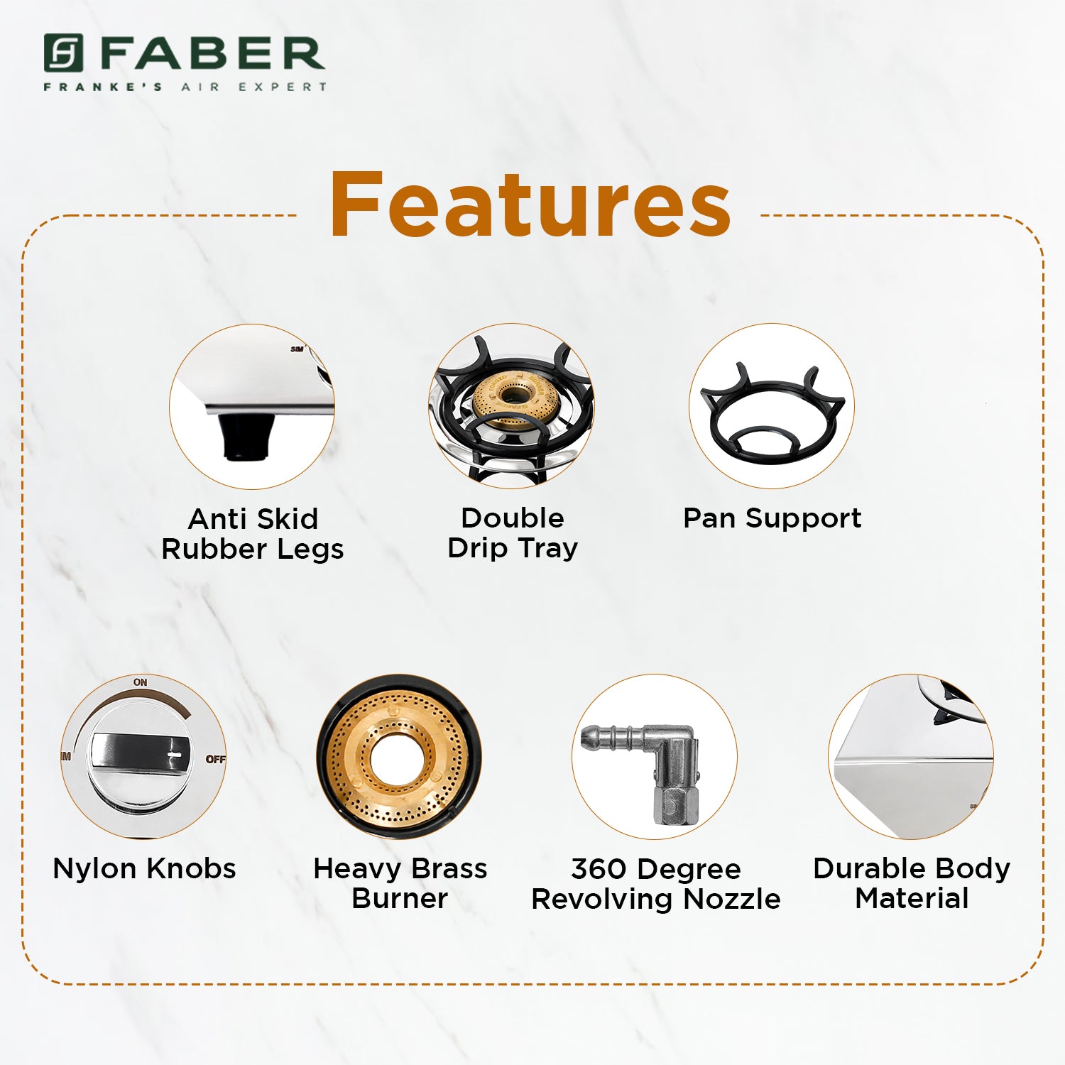 Buy Faber Hob Cooktop HILUX MAX 3 Brass Burner SS Online at Best Price