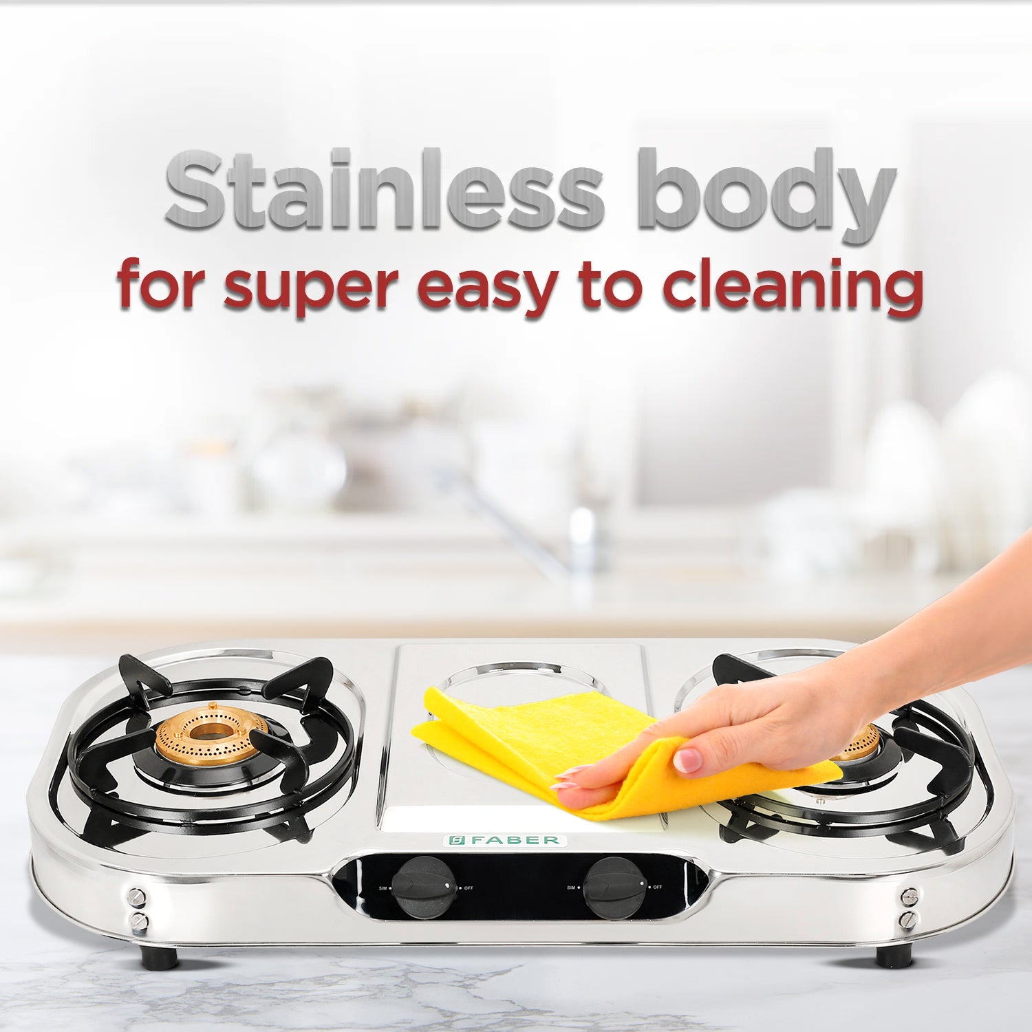 Buy HOB COOKTOP CRYSTAL 2BB SS Cooktop Online Faber India Buy now