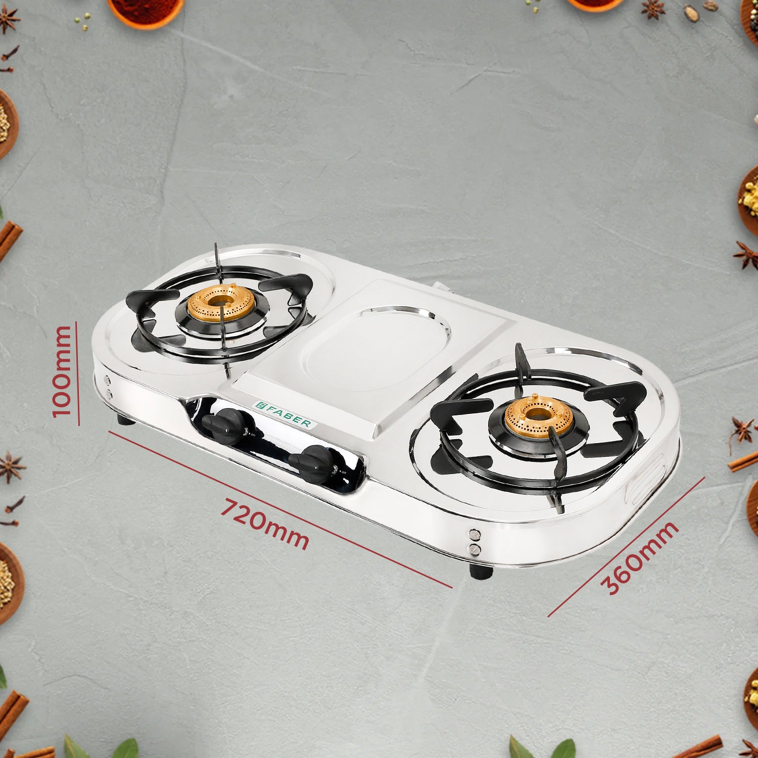 Buy HOB COOKTOP CRYSTAL 2BB SS Cooktop Online Faber India Buy now