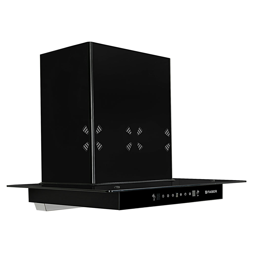 HOOD VENUS 3D Baffle Filter Heat Control Black 60cm Kitchen Chimney