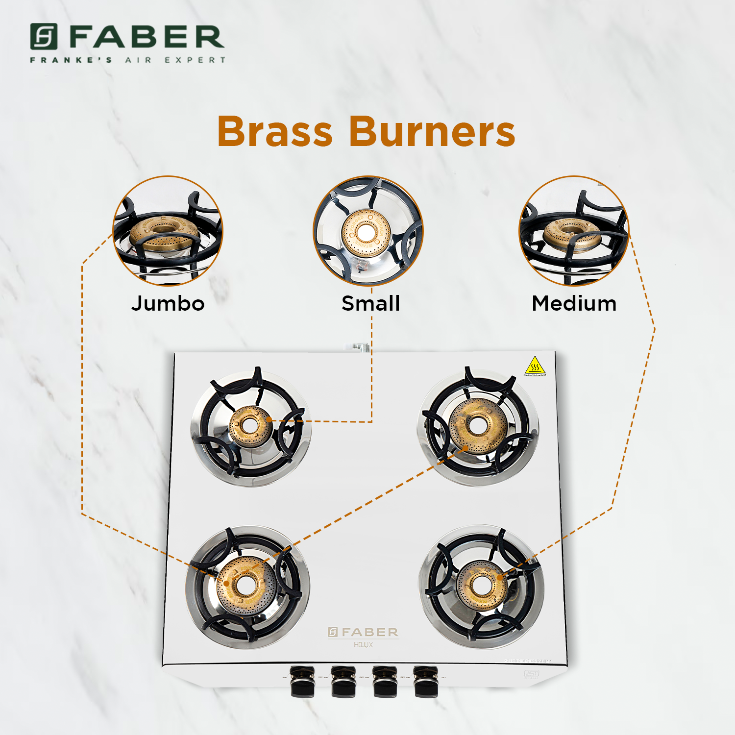 Buy Faber Hob 4 Brass Burner HILUX MAX COOKTOP Online at Best Price Buy now at ₹ 13,050