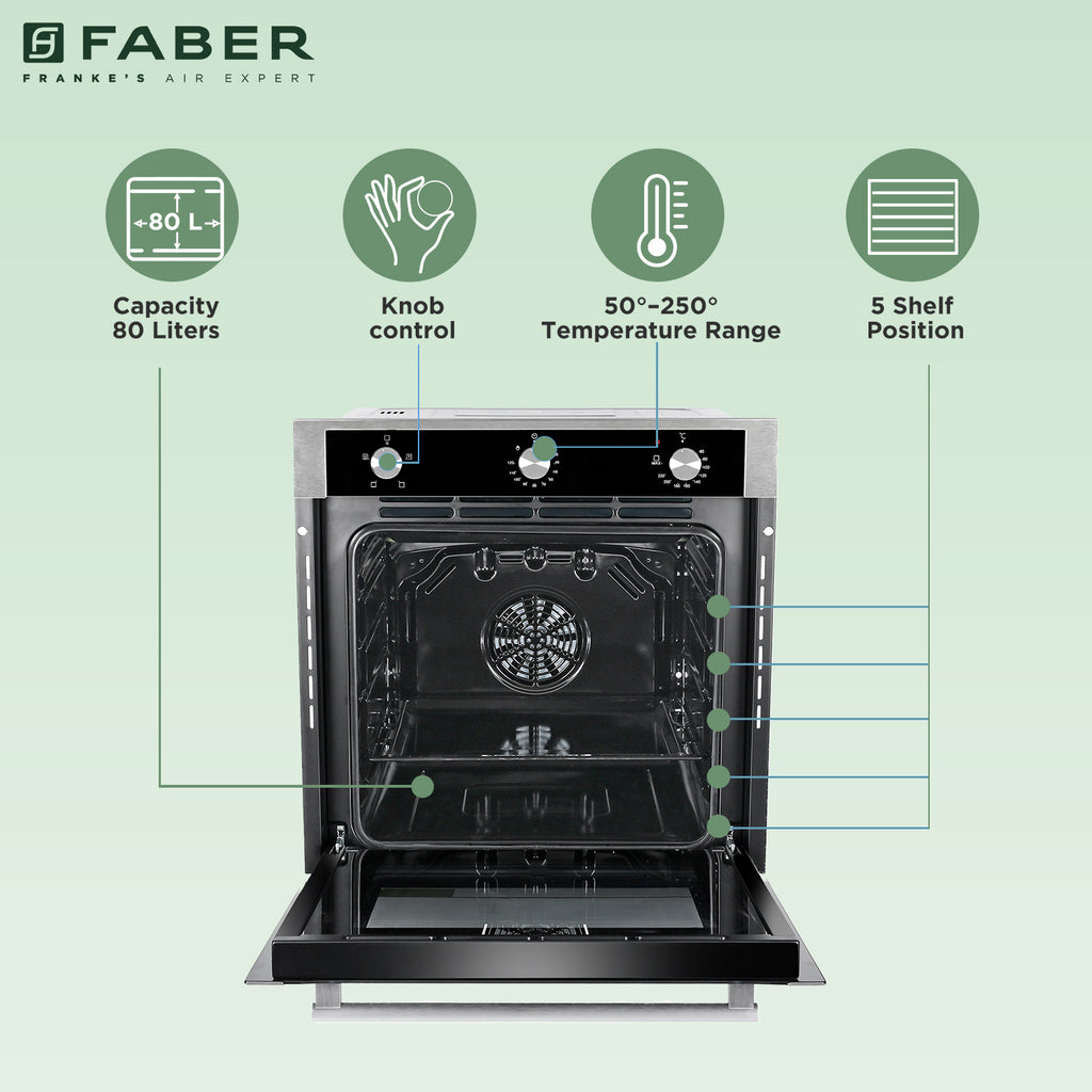 Buy Faber 80 Litres FBIO Best Builtin Oven Online Buy now at ₹ 41,400