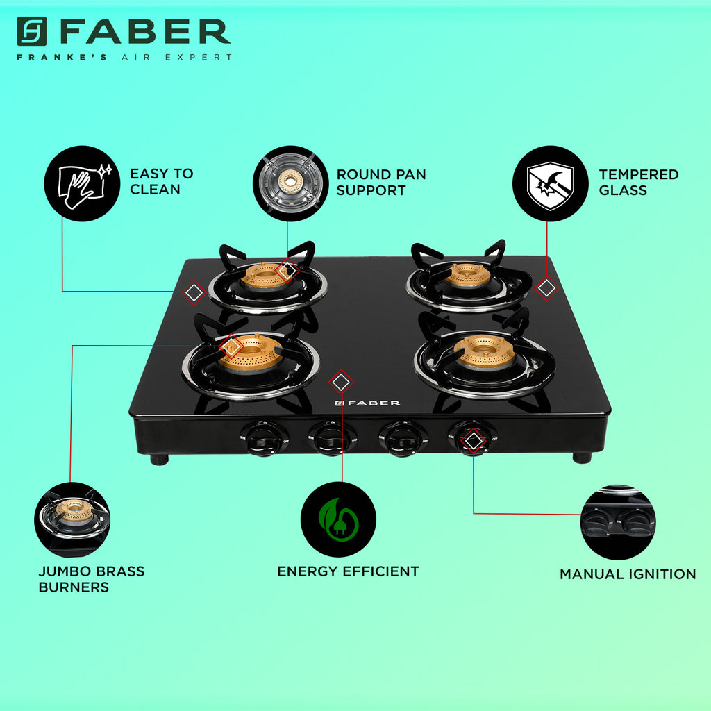 Buy HOB COOKTOP DAISY 4BB BK Hobtop Online Faber India Buy now at