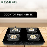 Faber India  HOB COOKTOP PEARL 4BB BK Hobtop For Kitchen