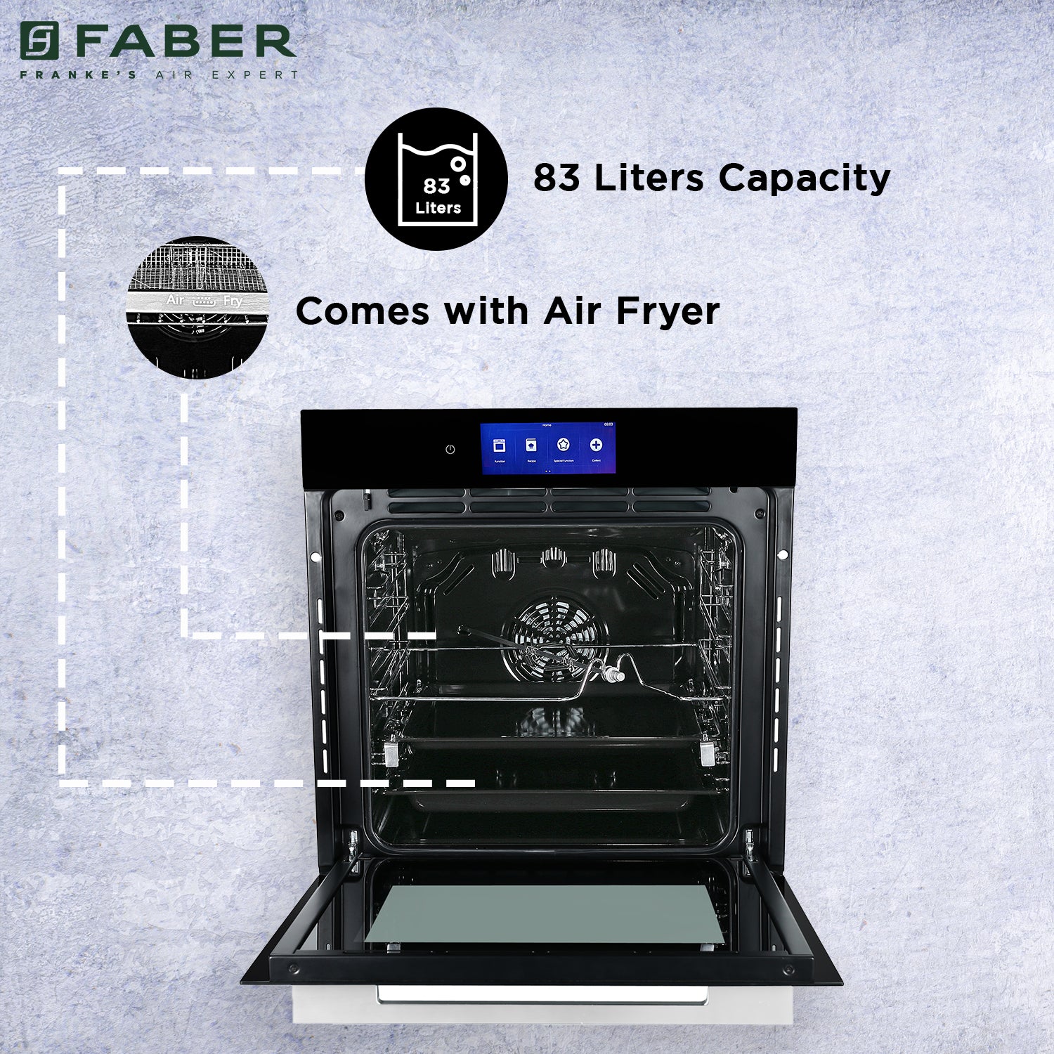 Buy FBIO 83L 18F TFT BK Builtin Ovens Online - Faber India