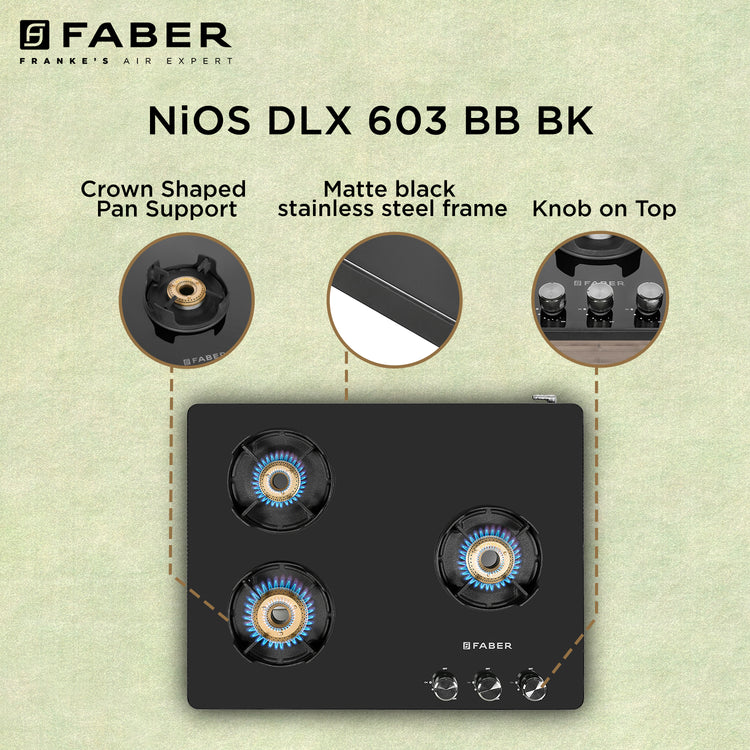 Buy NiOS DLX 653 BB BK Gas Appliance Online Faber India Buy now at