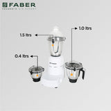 Faber India FMG VOGUE 600 W 3J BLANC Mixer grinder For Kitchen