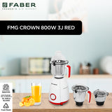 Faber India FMG CROWN 800 W 3J MYSTIC RED Mixer grinder