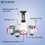 Faber India FMG CROWN 800 W 4J MYSTIC RED Mixer grinder For Kitchen